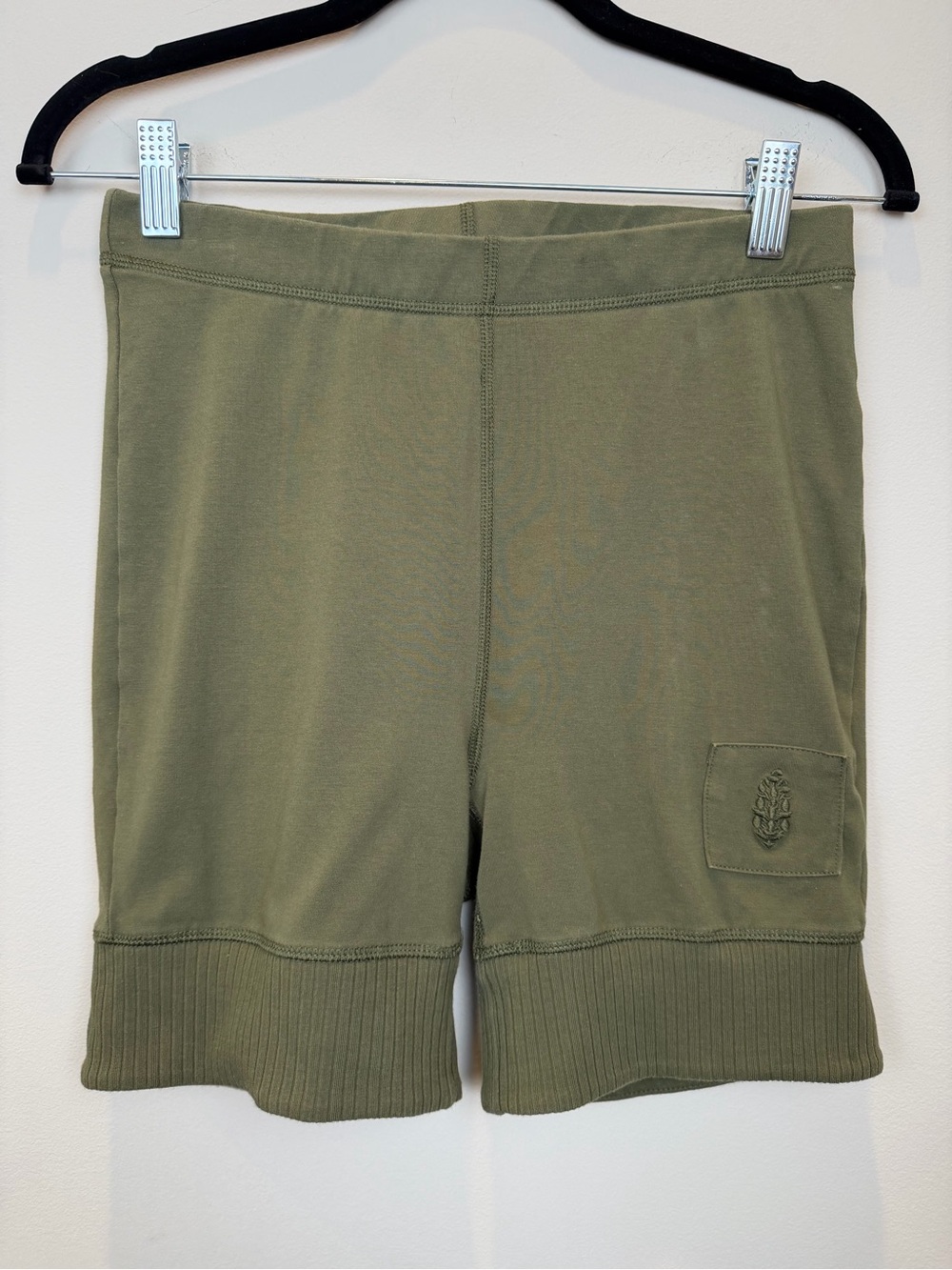 Free People Olive Green Ribbed Cuff Shorts S | Vintage Y2K Inspired